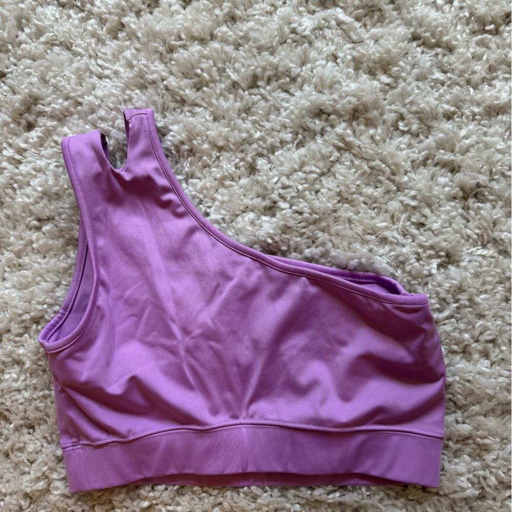 Purple one shoulder workout top!
